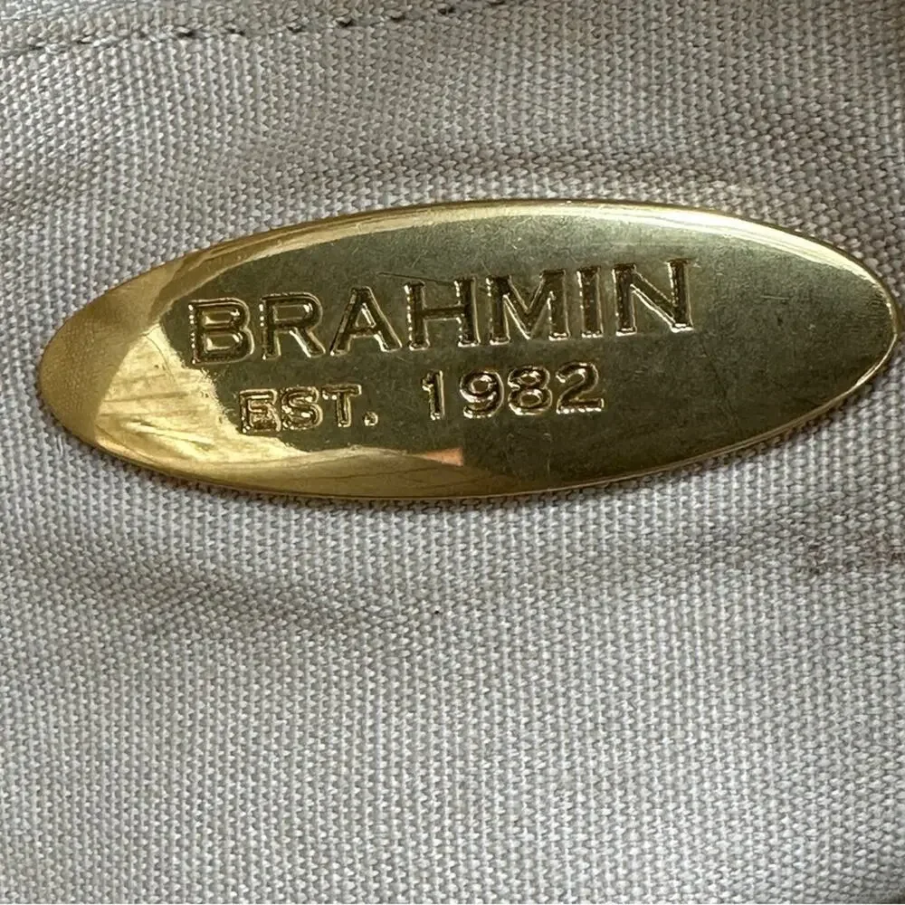 Brahmin Dee Dee Grotto Pearl OffWhite Drawstring Melbourne Croc Embossed Leather - Picture 14 of 16